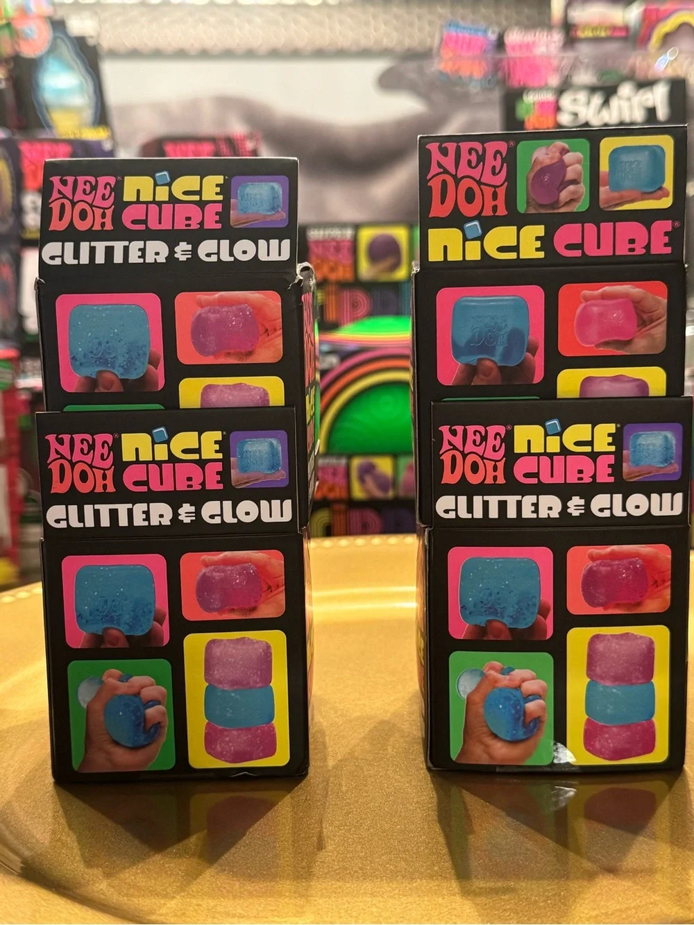 Nice Cube Glitter & Glow Super Solid Squish - Blue